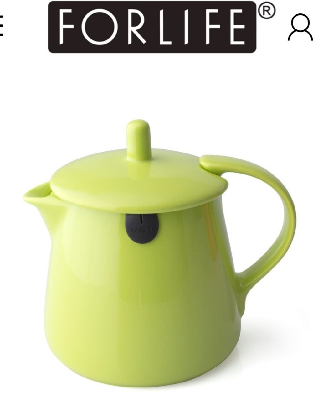FORLIFE Ceramic Teabag Teapot with Lid and Handle in Bright Lime Green 12oz